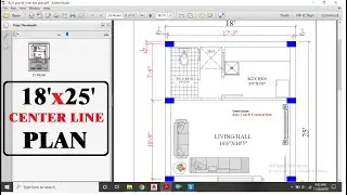 18X25 House Plan & Center Line Plan