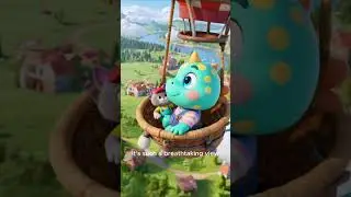 Flying High Above the Clouds! ☁️ | A Sky Adventure  #dinosaursforkids  #cartoon #kittenshorts