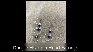 Dangle Headpin Heart Earrings