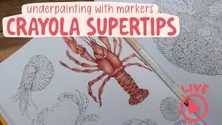 Underpainting with markers | Crayola Supertips & Arrtx Colored Pencils