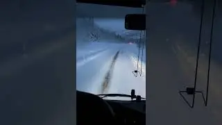 Driving on the snow in Tromso, Norway