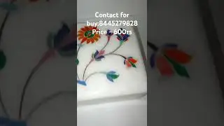 WHITE MARBLE JEWELLERY BOX WITH INLAY WORK