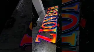 This LED signboard  will change color by itself!#sign #signage#design #signagedesign #ledsign
