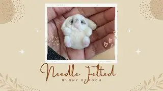Miniature Bunny Brooch pin/ Needle felting/ handicraft