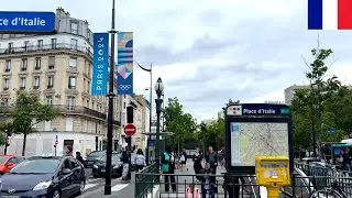 🇫🇷☁️【HDR 4K】Paris Walk - Tolbiac to Notre Dame via Place d&rsquo;Italie & Place Monge (June 2024)