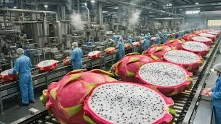 Inside an Automated Dragon Fruit Factory | AI-Generated Industrial Processing Line