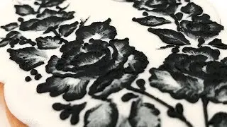 Black &White.. Brush Embroidery Technique.