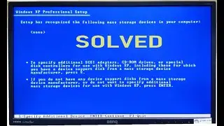 Установка Windows XP распознала следующее запоминающее устройство