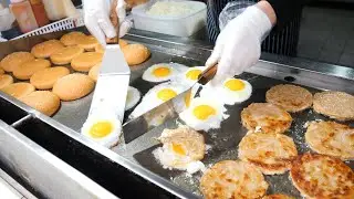 Fried egg chili burger - Korea hangover food