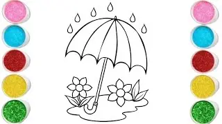 Colourful Umbrella Drawing, Painting and Coloring for Kids and Toddlers