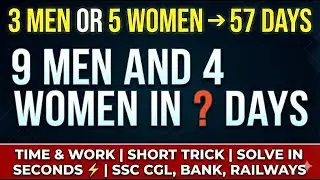 Three men or five women can do a piece of work in 57 days. In how many days can nine men and four