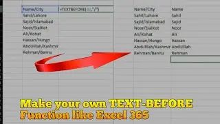 How to make TEXTBEFORE FUNCTION like Excel 365 | How to make custom function in Excel