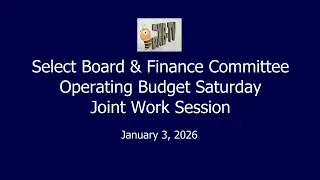 Operating Budget Saturday   January 3, 2026