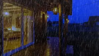 Fall Asleep Fast with Cozy Village Rain Sounds at Night | Strong, Realistic ASMR for Sleep