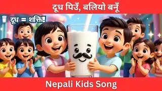 दूध पिउँ, बलियो बनूँ | Nepali Kids Song | Healthy Habit Nursery Rhyme