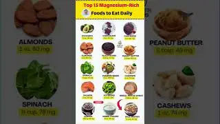 Top 15 Magnesium-Rich Foods to Eat Daily (Fight Deficiency & Boost Energy!) #MagnesiumRichFoods