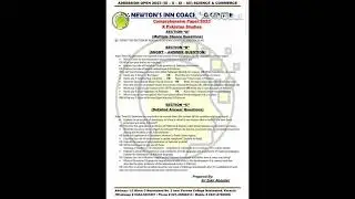 X pst newtons inn coaching center paper 2023