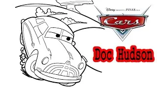 Disney Pixar cars - How to draw and coloring Doc hudson car - Coloring for kids
