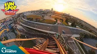 White Lightning front row on-ride 5K POV - Fun Spot Orlando FL