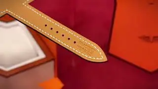 Herm&egrave;s Heure H Watch (White Dial, Gold Brown Epsom Calf Leather Strap)