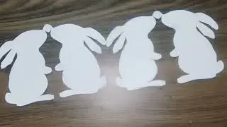 rabbit shape paper cutting chain decoration