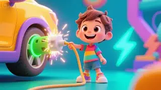 Electric Car, Silent Star | Futuristic Kids Song | Quiet Adventure Nursery Rhyme