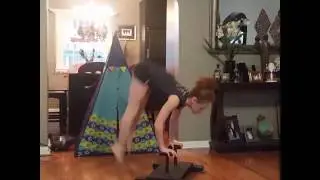 Little girl handbalancing