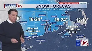 Weather Alert: Update on Tonight-Monday Blizzard