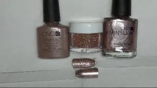 ROSE GOLD GLITTER NAILS TUTORIAL-  SHELLAC AND VINALUX