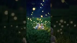 Cat and Baby Watch Fireflies Together 🐱👶Peaceful AI Short