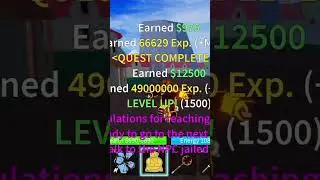 Reaching level 1500 in blox fruits #shorts #bloxfruits