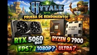 HYTALE Rendimiento RTX 5060 + Ryzen 9 7900 | Prueba de FPS