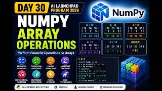 Day 30 | NumPy Array Operations in Python | Arithmetic, Comparison, Aggregate