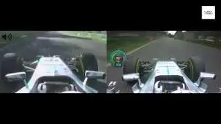 F1 2015 Mercedes W05 vs W06 Lewis Hamilton Onboard Lap Australia Melbourne