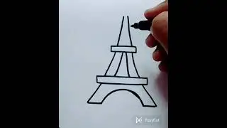 How to draw Eiffel Tower | Doodle Drawing of Eiffel Tower |🗼🗼Eiffel Tower in Paris | Simple Living 🌼