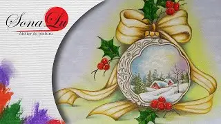 Aula 626 - Natal 2020 - Bola Natalina com Paisagem