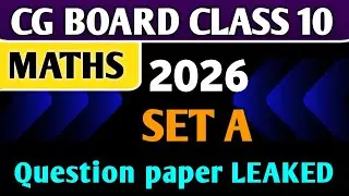 CGBSE Class 10 Maths 2026 🔥 Prabodh Model Paper Set-A | English Medium