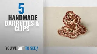Top 10 Handmade Barrettes & Clips [2018]: French hair clip - 4 leather ropes knotted - Celtic knot