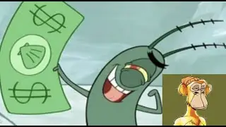 Plankton sells Mr. Krabs a funny monkey NFT