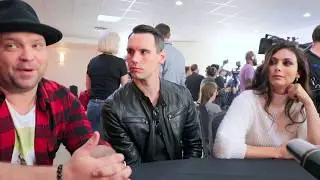 Drew Powell (Butch), Cory Michael Smith (Riddler) & Morena Baccarin (Leslie) talk Gotham @ NYCC '17
