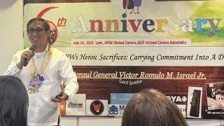 ConGen.Victor Romulo M.Isarael Jr.Guest Speak of 6th anniversary Social Justice of Migrant Workers