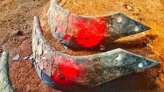 Amazing🔥‼️ASMR Blacksmith Fire& Grinder | Forging Sharp Cassava Cutter Knife in Old Sumatra Workshop