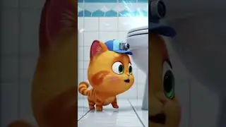 Cat Gets Scared by Toilet! 🚽😹 | Meowdi&rsquo;s Bathroom Adventure
