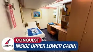 Carnival Conquest: внутри верхней нижней каюты 6227 | Компактный, но комфортный тур
