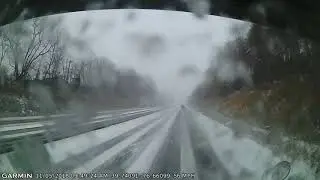 Semi truck Sliding on ice