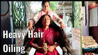 Havey Hair Oiling By Elder Sister||Hair Oiling and massage|| Hade Champi and relaxing 😌😌
