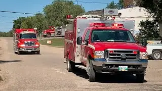 [First Vid!] Rivers Fire Department Responding to Tractor Fire - Awesome Siren Usage & Air Horns!