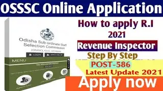 OSSSC How To Apply RI Post Online 2021  / Revenue Inspector Form Apply Full Process Step by step