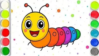 Caterpillar Rainbow Drawing, Painting, Coloring For Kids & Toddlers||Cute Caterpillar drawing