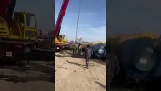 Mud Pump Setup at Oil Rig | Powering the Drill! 💦🛢️ #automobile  #cranework #oilfieldlife